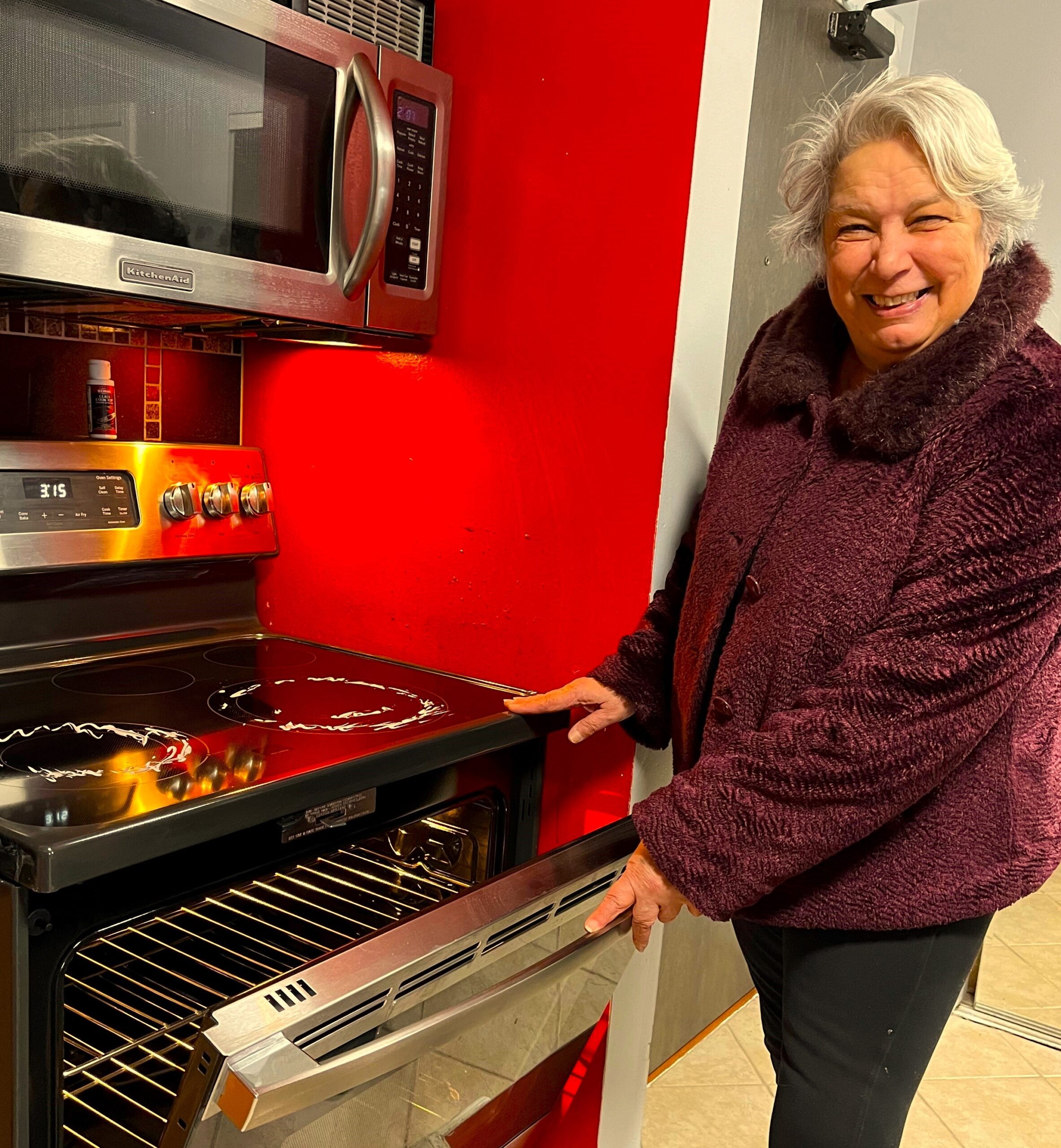 Carmen with her stove